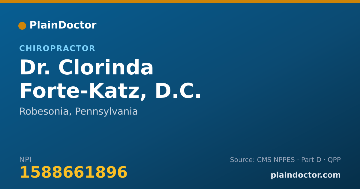 Shareable card for Clorinda Forte-Katz, D.C. - Chiropractor, Robesonia, PA