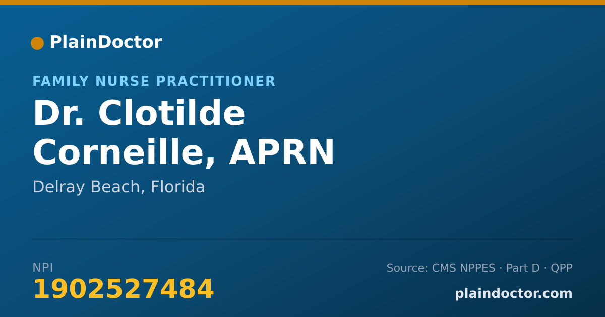 Shareable card for Clotilde Corneille, APRN - Family Nurse Practitioner, Delray Beach, FL