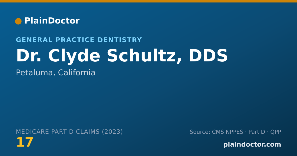 Shareable card for Clyde Schultz, DDS - General Practice Dentistry, Petaluma, CA