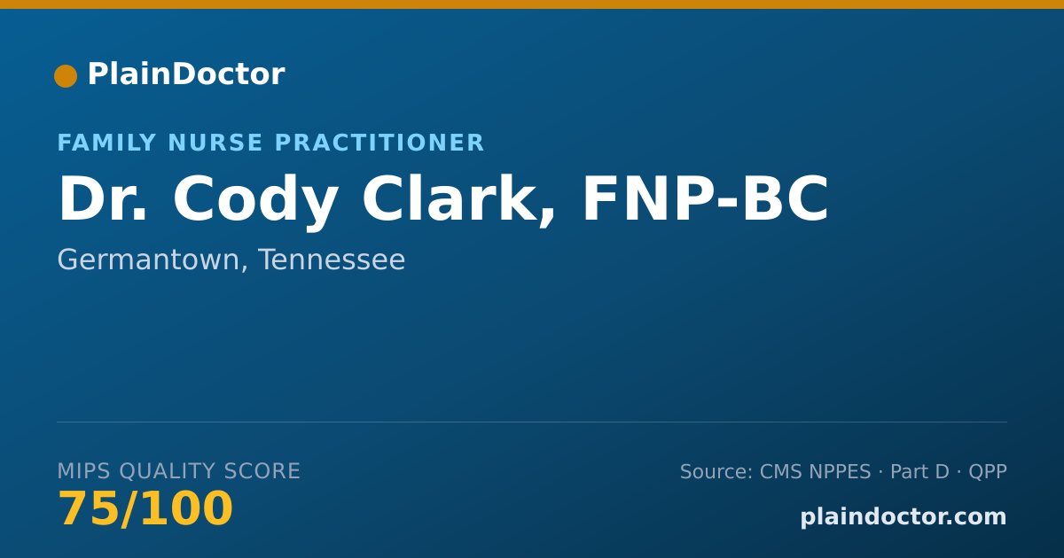 Shareable card for Cody Clark, FNP-BC - Family Nurse Practitioner, Germantown, TN