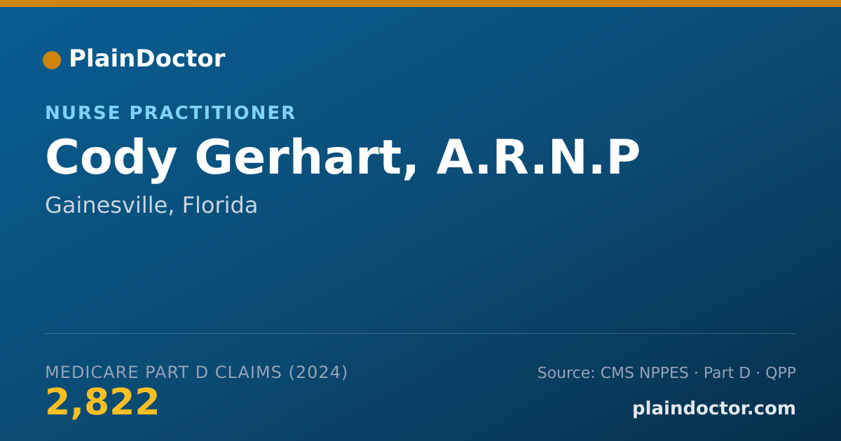 Shareable card for Cody Gerhart, A.R.N.P - Nurse Practitioner, Gainesville, FL