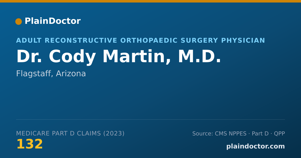 Shareable card for Cody Martin, M.D. - Adult Reconstructive Orthopaedic Surgery Physician, Flagstaff, AZ