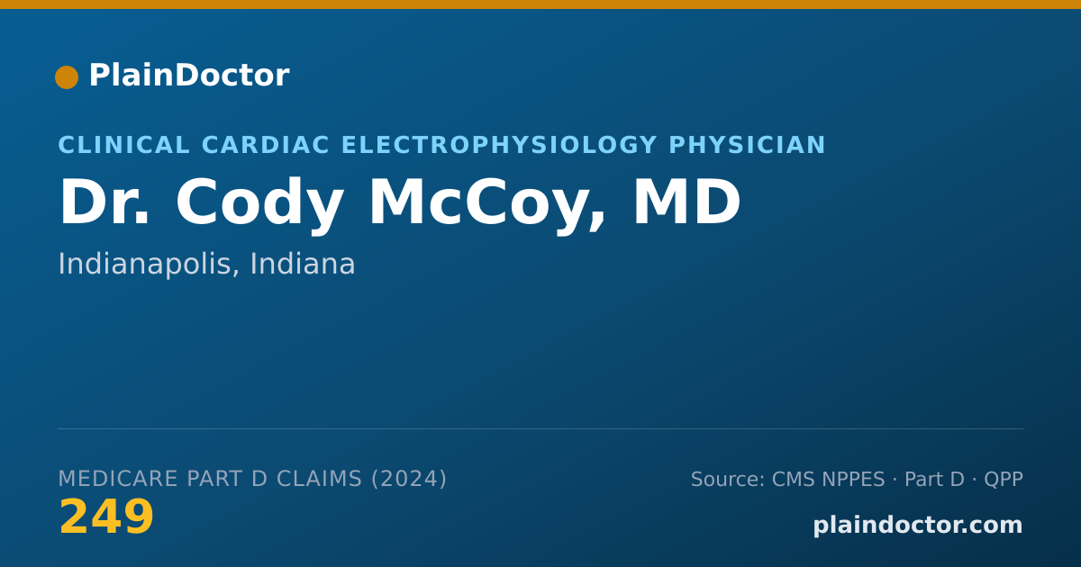 Shareable card for Cody McCoy, MD - Clinical Cardiac Electrophysiology Physician, Indianapolis, IN