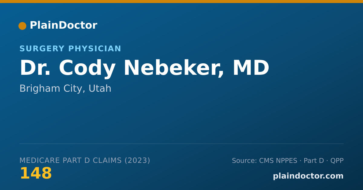 Shareable card for Cody Nebeker, MD - Surgery Physician, Brigham City, UT