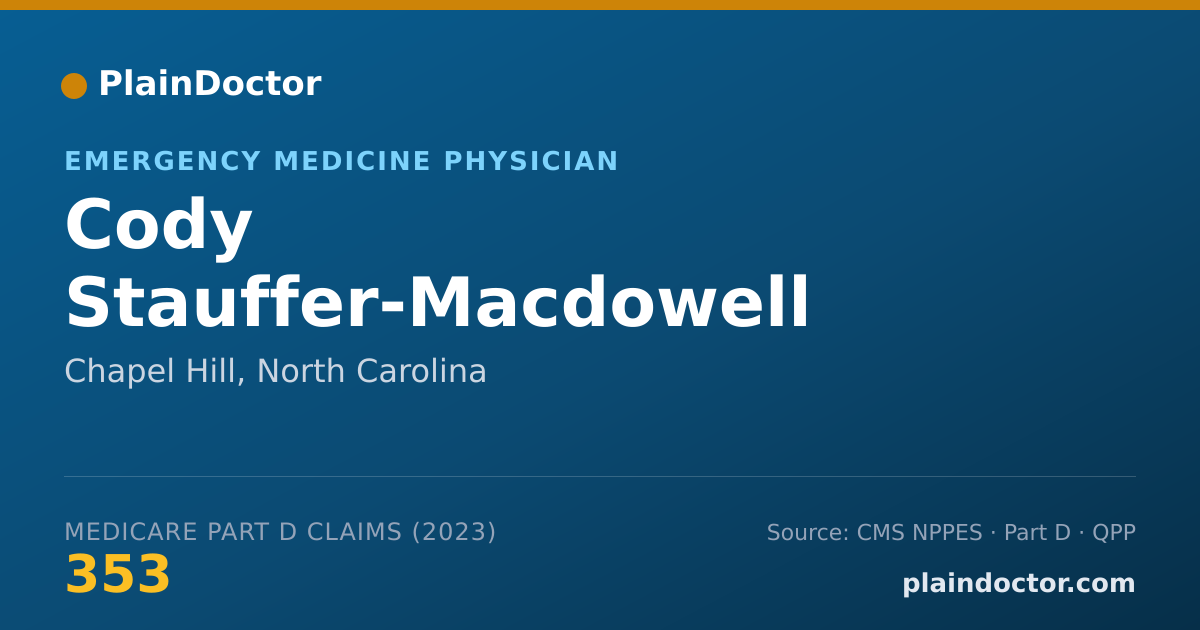 Shareable card for Cody Stauffer-Macdowell - Emergency Medicine Physician, Chapel Hill, NC