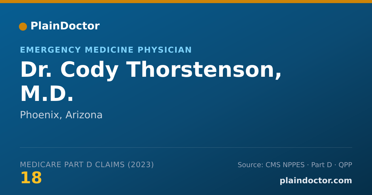 Shareable card for Cody Thorstenson, M.D. - Emergency Medicine Physician, Phoenix, AZ