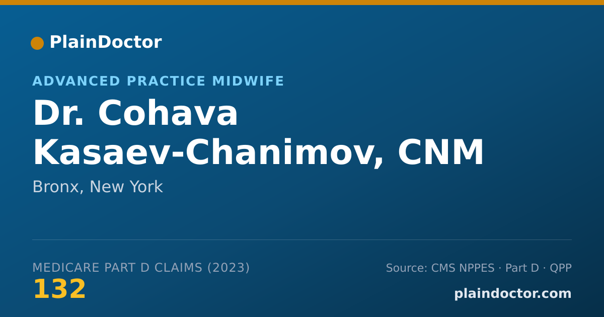 Shareable card for Cohava Kasaev-Chanimov, CNM - Advanced Practice Midwife, Bronx, NY