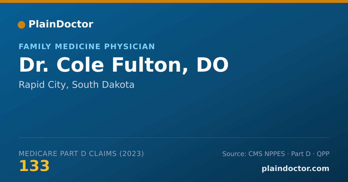 Shareable card for Cole Fulton, DO - Family Medicine Physician, Rapid City, SD