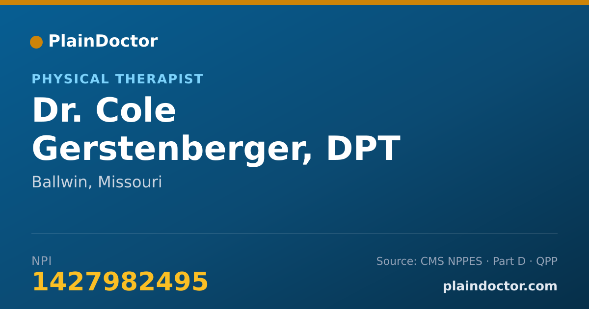 Shareable card for Cole Gerstenberger, DPT - Physical Therapist, Ballwin, MO