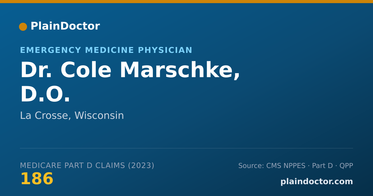 Shareable card for Cole Marschke, D.O. - Emergency Medicine Physician, La Crosse, WI