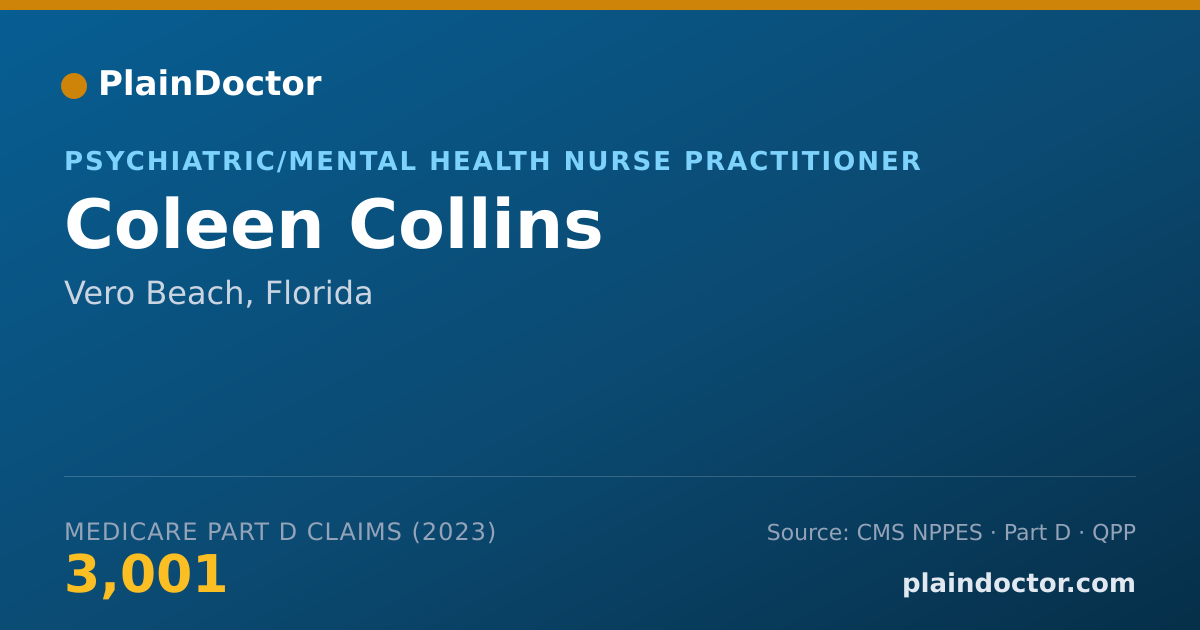 Shareable card for Coleen Collins - Psychiatric/Mental Health Nurse Practitioner, Vero Beach, FL