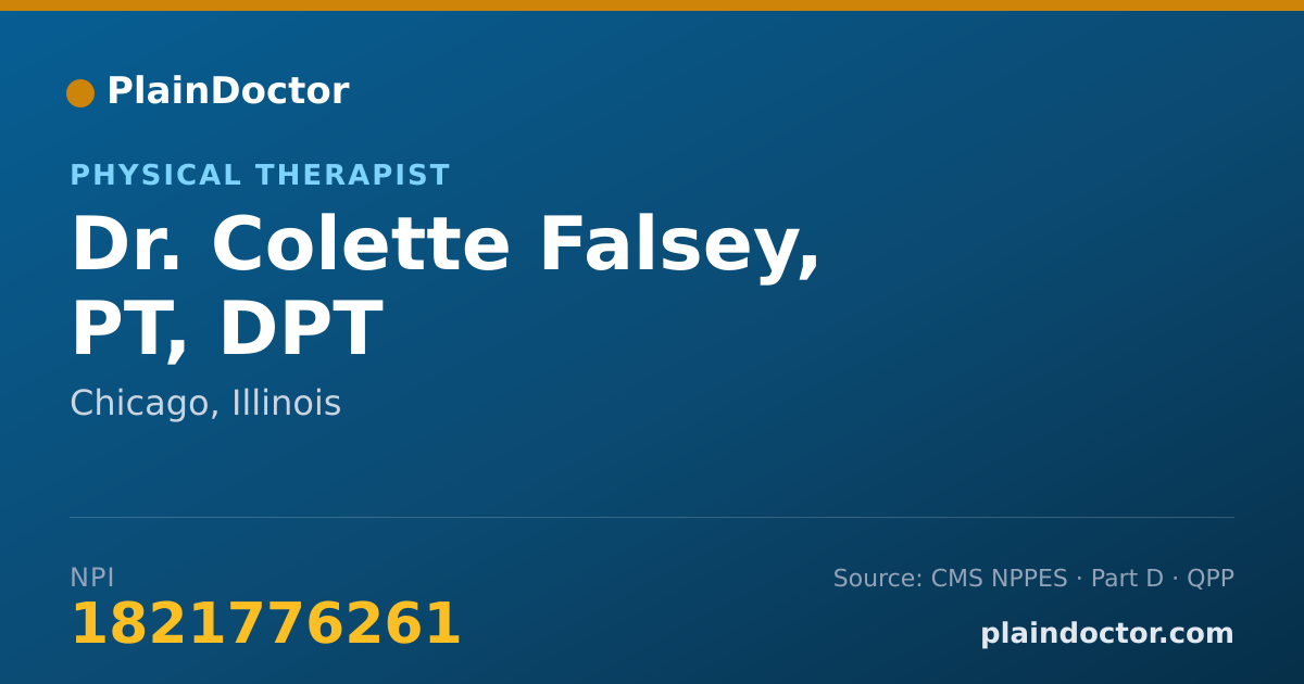Shareable card for Colette Falsey, PT, DPT - Physical Therapist, Chicago, IL