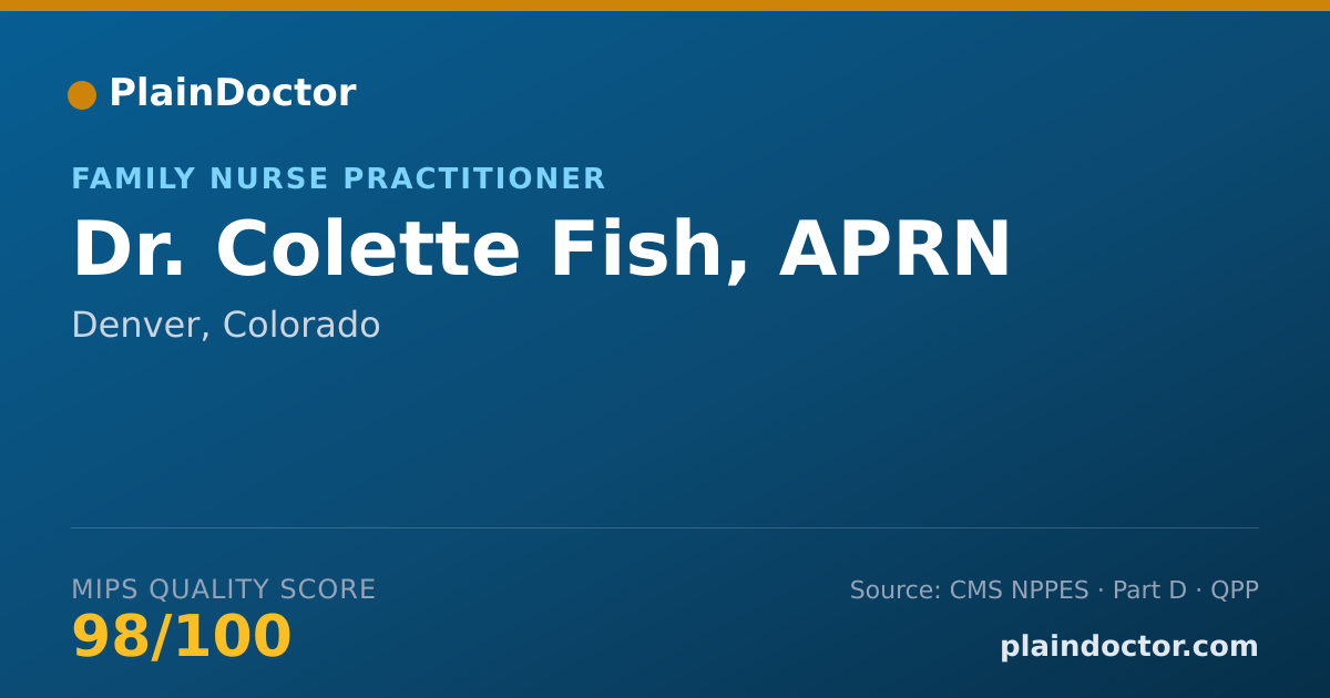 Shareable card for Colette Fish, APRN - Family Nurse Practitioner, Denver, CO