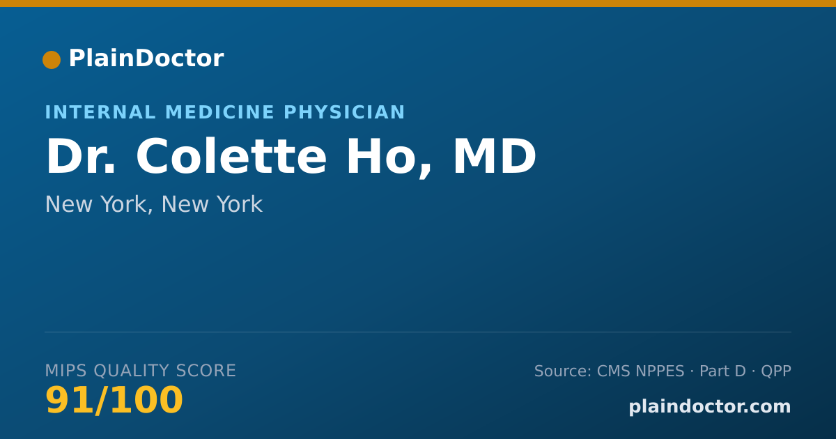Shareable card for Colette Ho, MD - Internal Medicine Physician, New York, NY