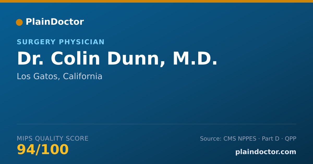 Shareable card for Colin Dunn, M.D. - Surgery Physician, Los Gatos, CA