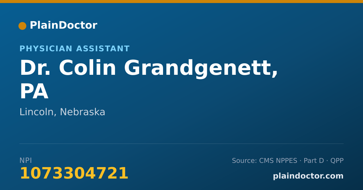Shareable card for Colin Grandgenett, PA - Physician Assistant, Lincoln, NE