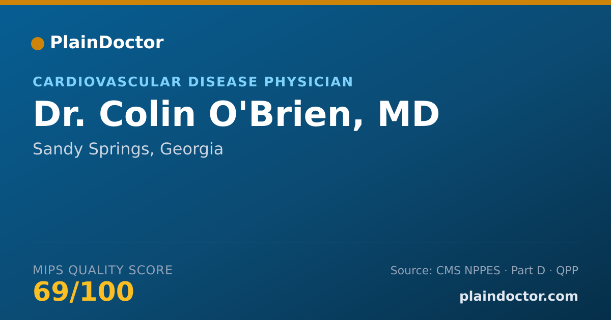 Shareable card for Colin O'Brien, MD - Cardiovascular Disease Physician, Sandy Springs, GA