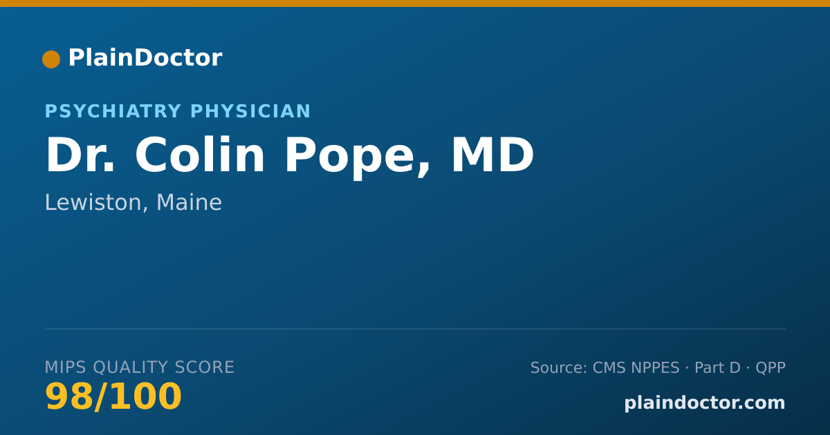 Shareable card for Colin Pope, MD - Clinical Genetics (M.D.) Physician, Lewiston, ME