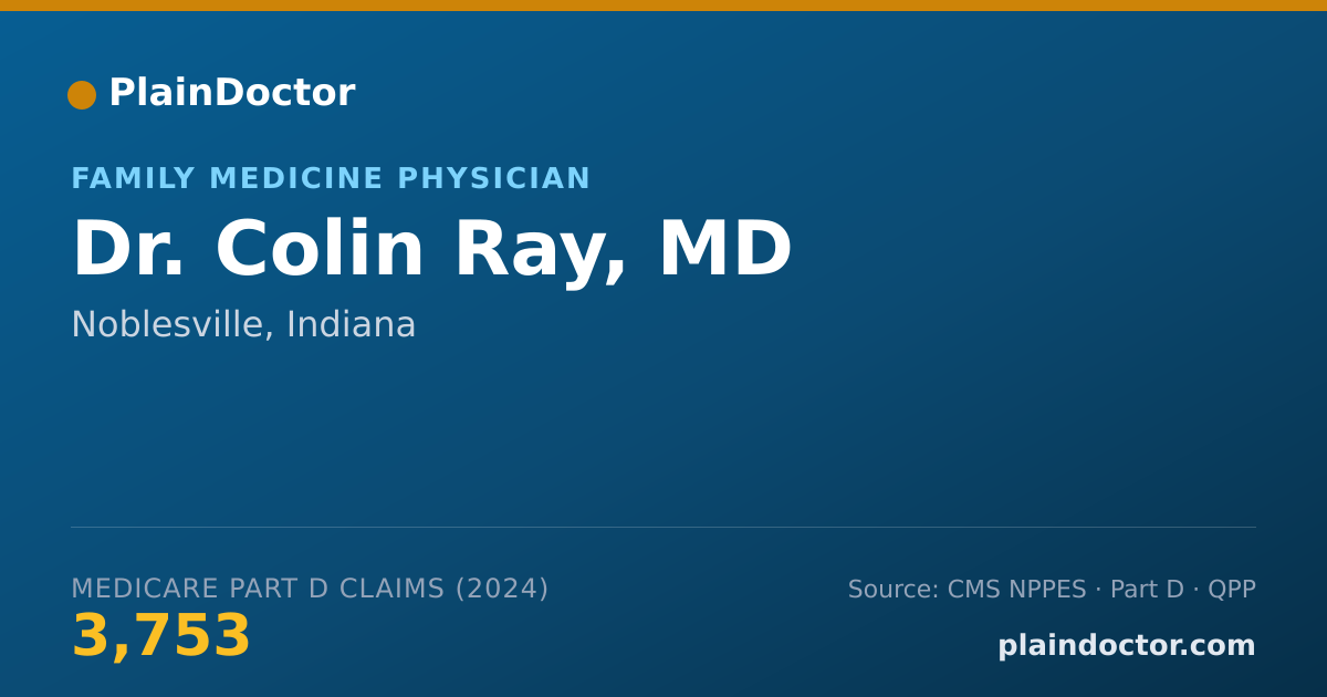 Shareable card for Colin Ray, MD - Family Medicine Physician, Noblesville, IN