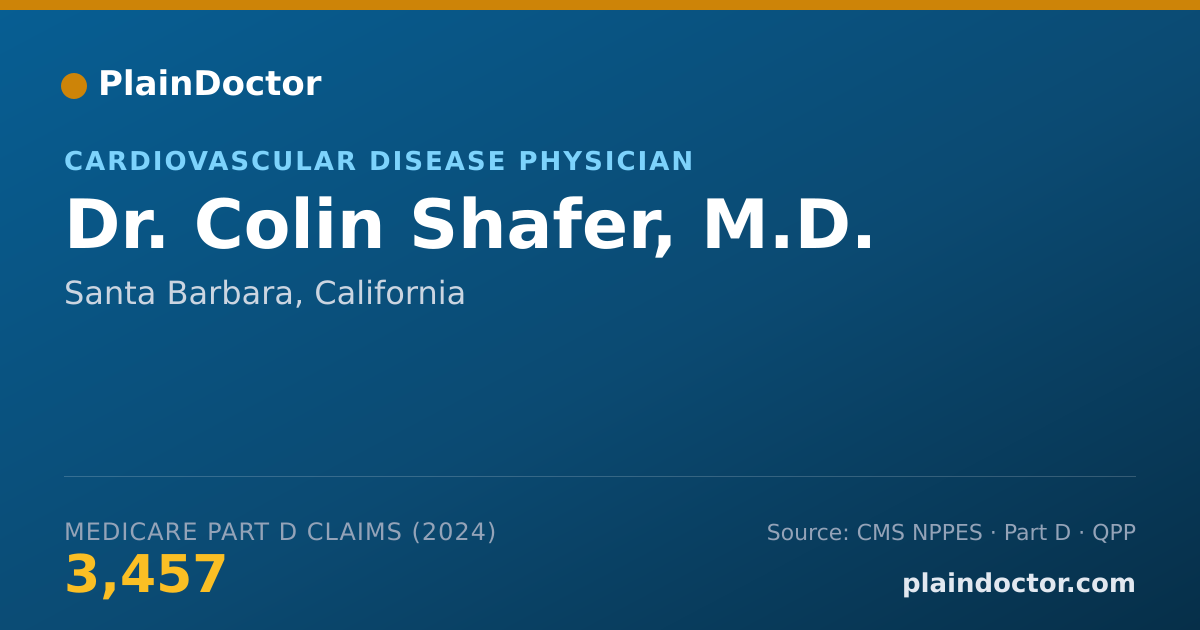 Shareable card for Colin Shafer, M.D. - Cardiovascular Disease Physician, Santa Barbara, CA