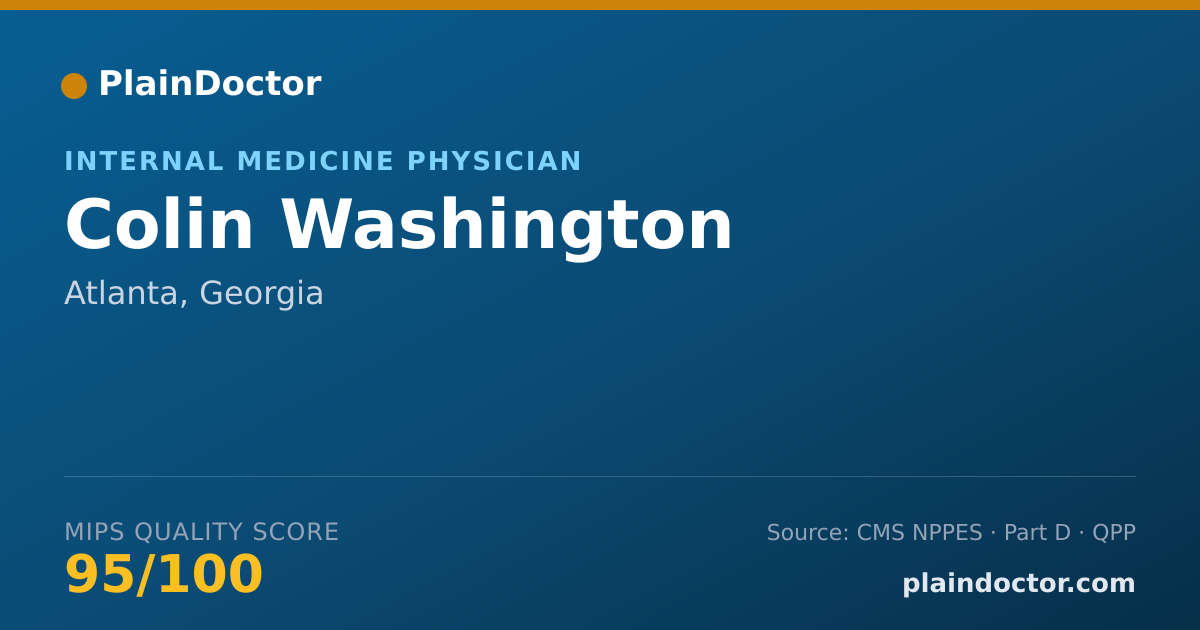 Shareable card for Colin Washington - Internal Medicine Physician, Atlanta, GA