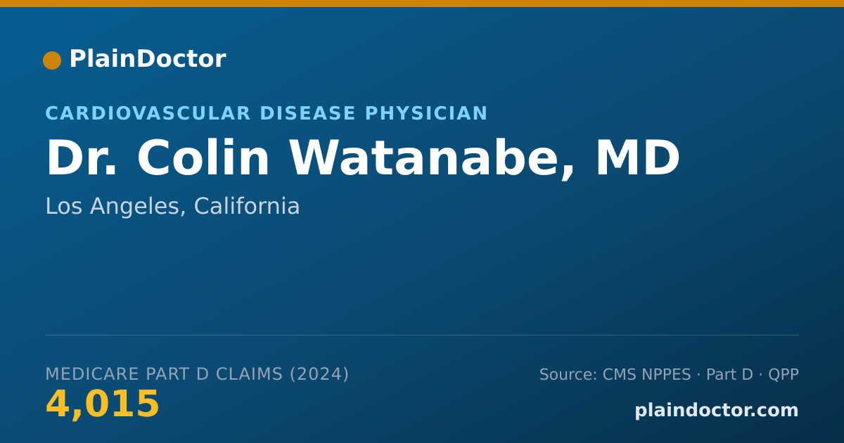 Shareable card for Colin Watanabe, MD - Cardiovascular Disease Physician, Los Angeles, CA