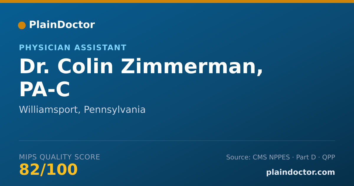 Shareable card for Colin Zimmerman, PA-C - Physician Assistant, Williamsport, PA