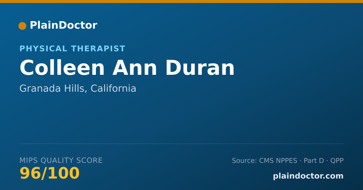 Shareable card for Colleen Ann Duran - Physical Therapist, Granada Hills, CA