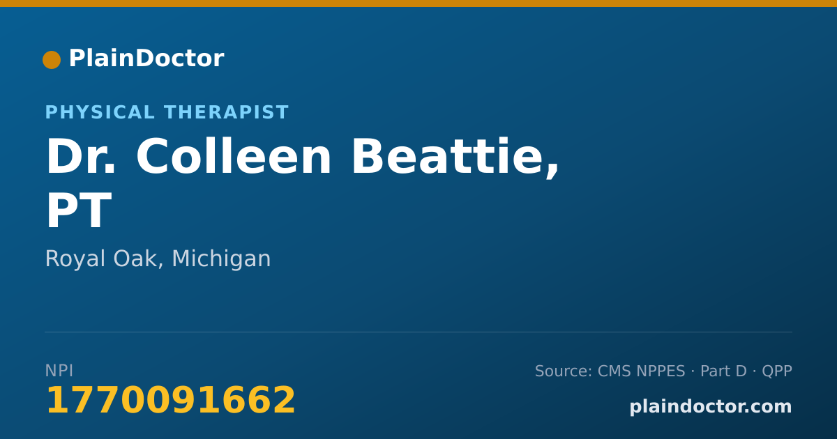 Shareable card for Colleen Beattie, PT - Physical Therapist, Royal Oak, MI