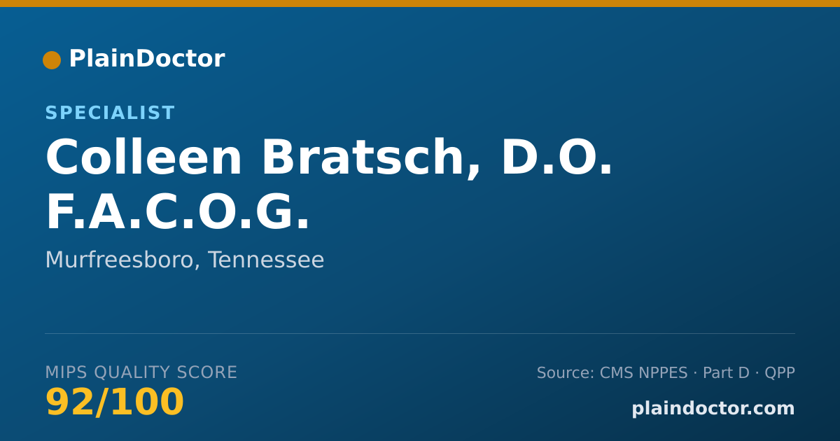 Shareable card for Colleen Bratsch, D.O. F.A.C.O.G. - Specialist, Murfreesboro, TN