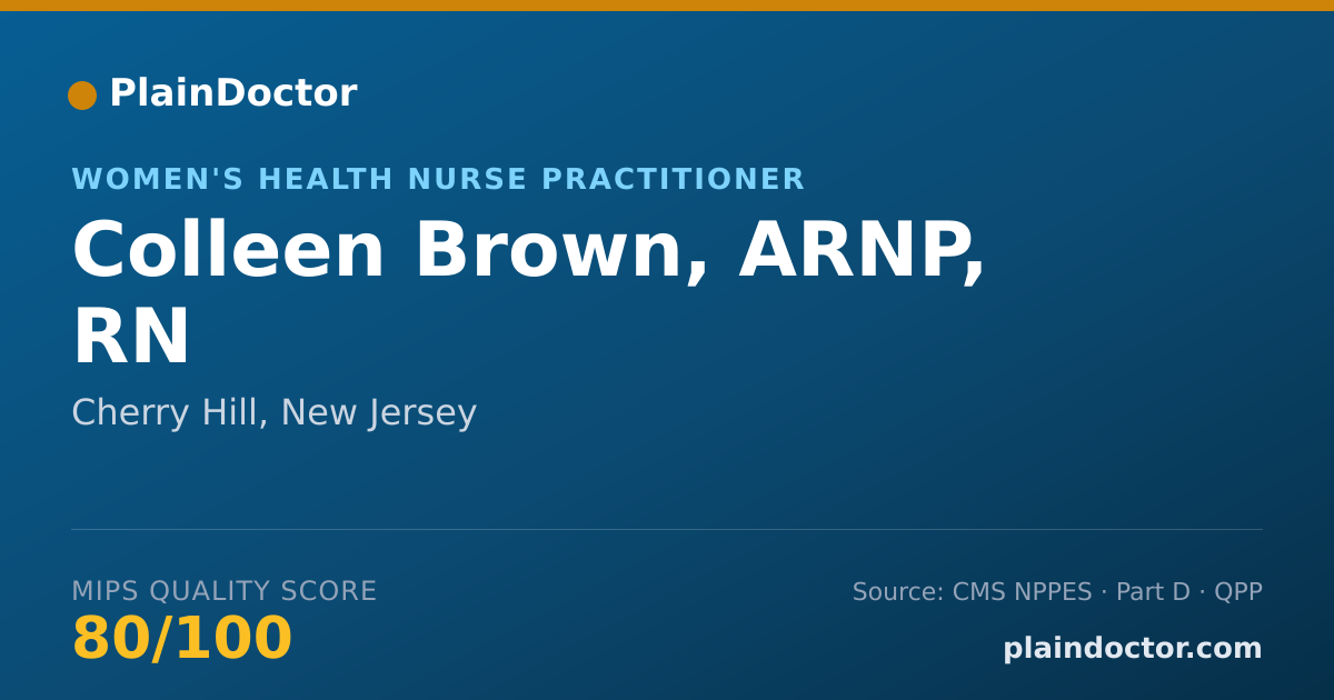 Shareable card for Colleen Brown, ARNP, RN - Women's Health Nurse Practitioner, Cherry Hill, NJ