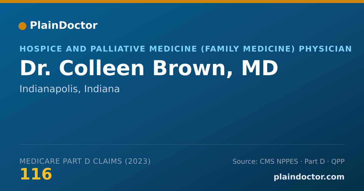 Shareable card for Colleen Brown, MD - Hospice and Palliative Medicine (Family Medicine) Physician, Indianapolis, IN