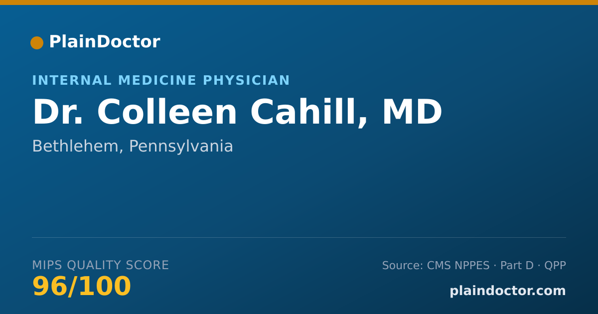 Shareable card for Colleen Cahill, MD - Internal Medicine Physician, Bethlehem, PA