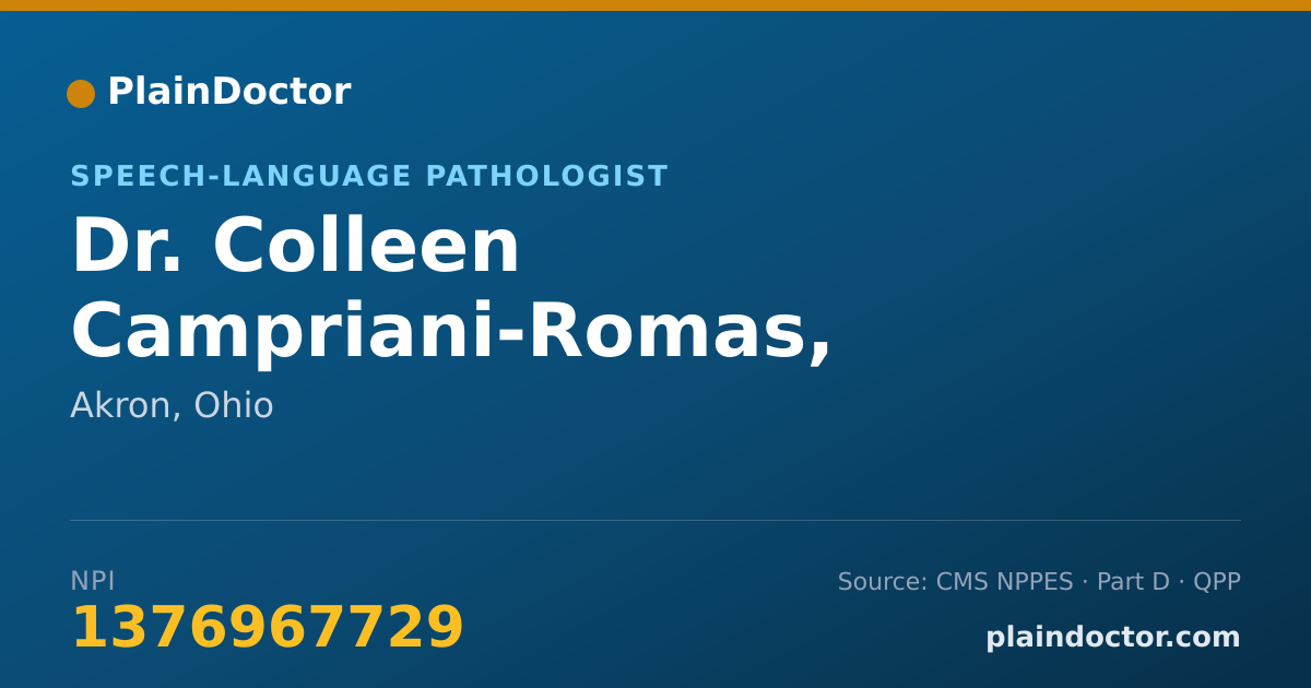 Shareable card for Colleen Campriani-Romas, M.A.CCC-SLP - Speech-Language Pathologist, Akron, OH