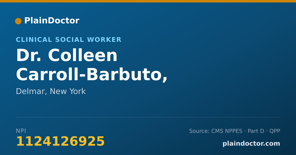Shareable card for Colleen Carroll-Barbuto, LCSW-R - Clinical Social Worker, Delmar, NY