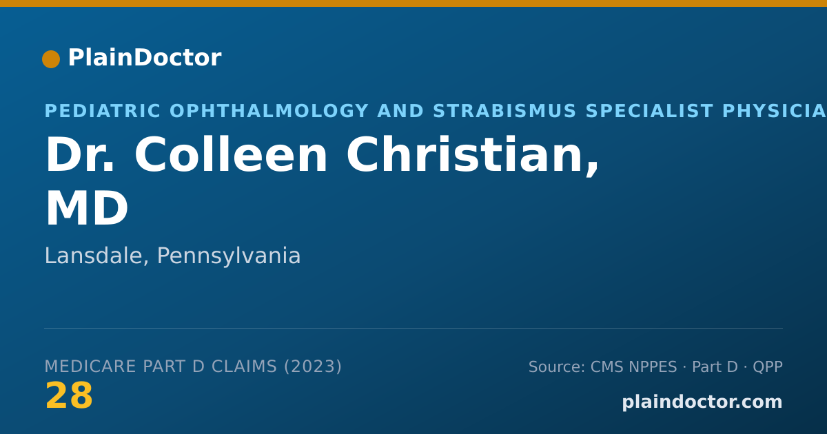 Shareable card for Colleen Christian, MD - Pediatric Ophthalmology and Strabismus Specialist Physician, Lansdale, PA