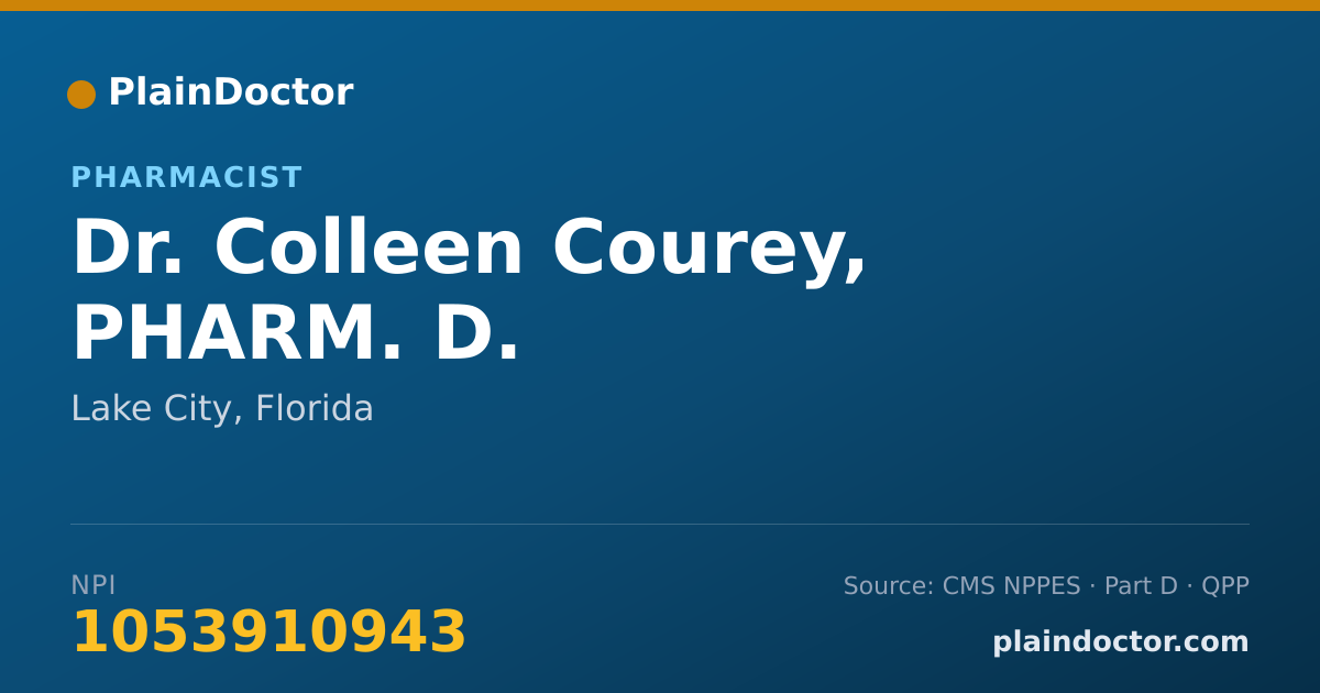 Shareable card for Colleen Courey, PHARM. D. - Pharmacist, Lake City, FL