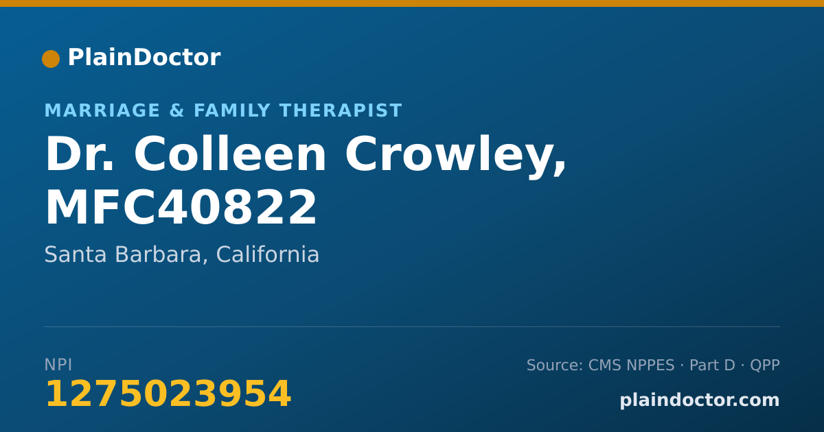 Shareable card for Colleen Crowley, MFC40822 - Marriage & Family Therapist, Santa Barbara, CA