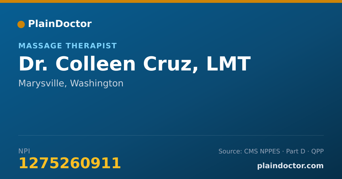 Shareable card for Colleen Cruz, LMT - Massage Therapist, Marysville, WA