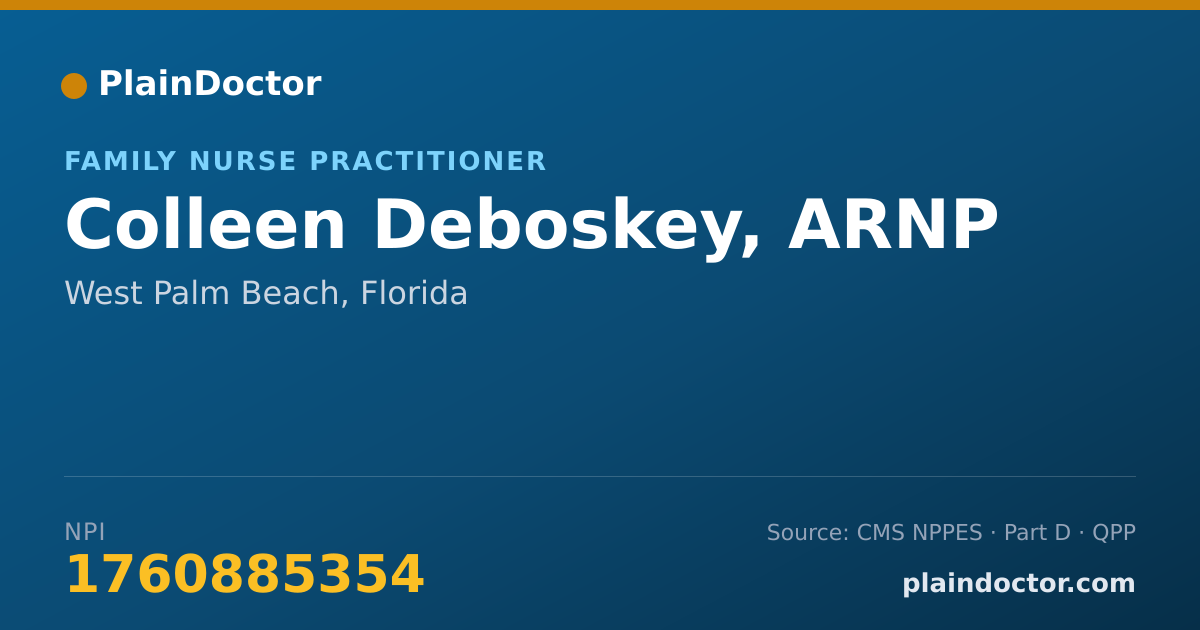 Shareable card for Colleen Deboskey, ARNP - Family Nurse Practitioner, West Palm Beach, FL