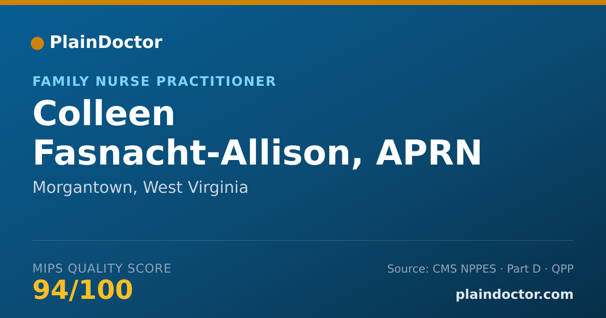 Shareable card for Colleen Fasnacht-Allison, APRN - Family Nurse Practitioner, Morgantown, WV