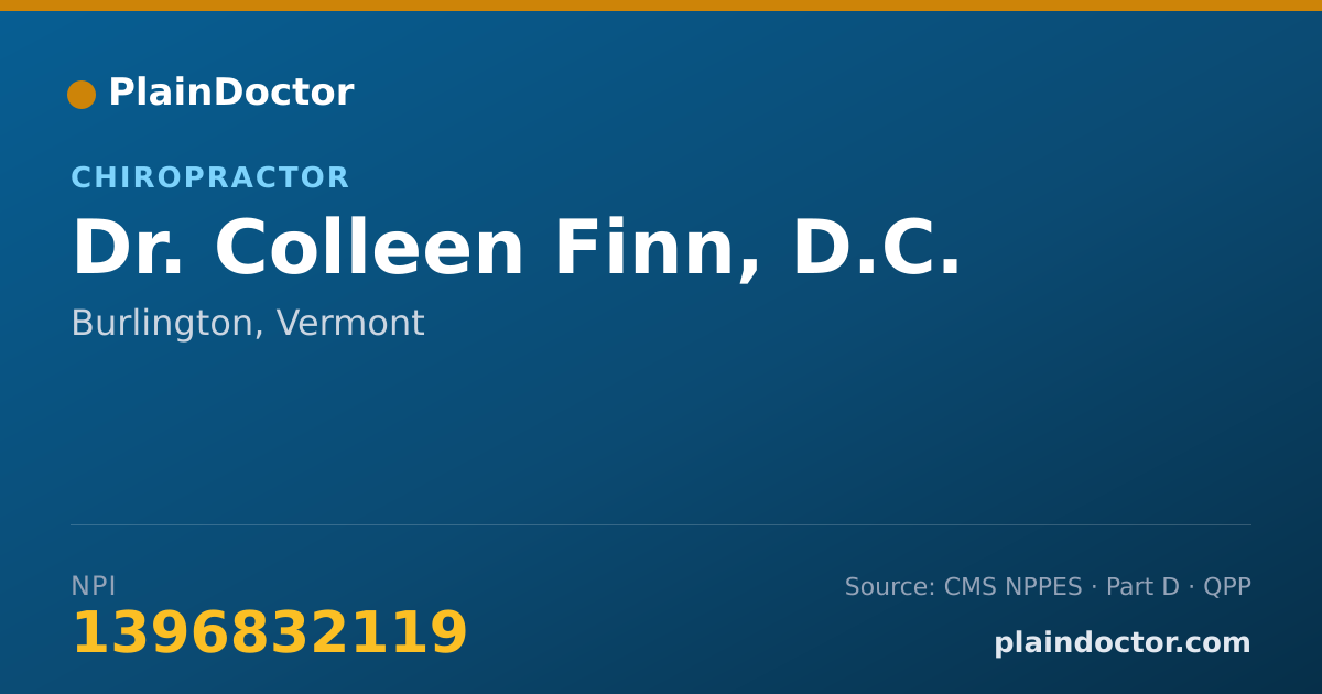 Shareable card for Colleen Finn, D.C. - Chiropractor, Burlington, VT