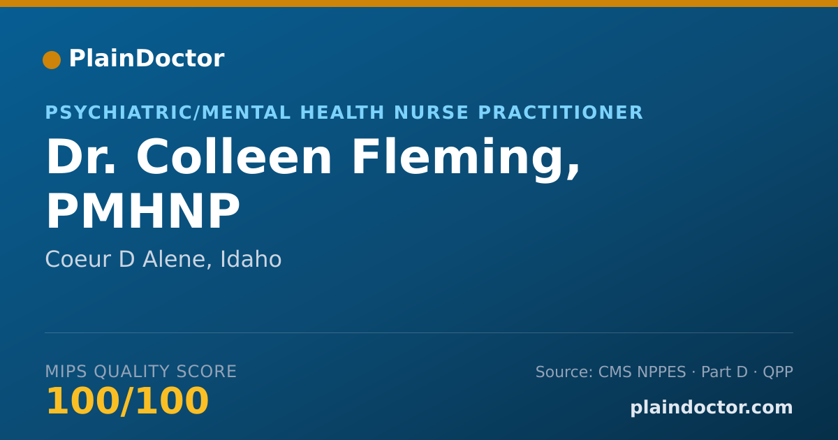 Shareable card for Colleen Fleming, PMHNP - Psychiatric/Mental Health Nurse Practitioner, Coeur D Alene, ID