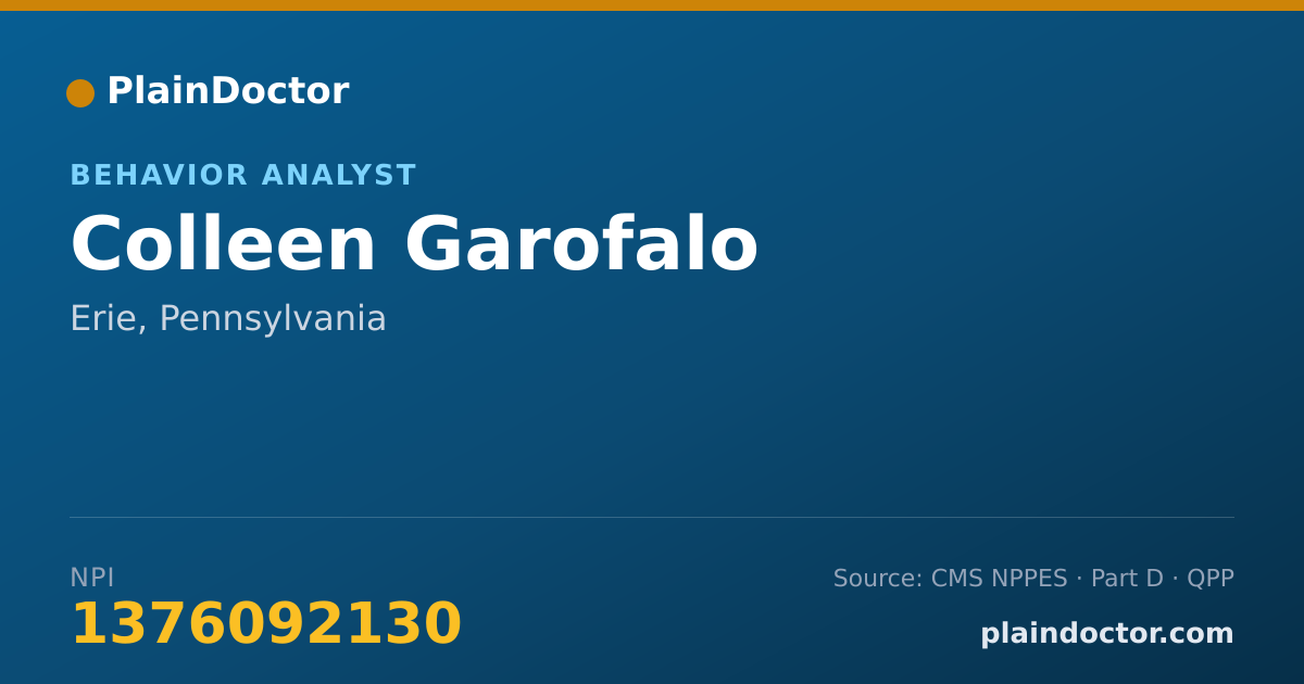 Shareable card for Colleen Garofalo - Behavior Analyst, Erie, PA