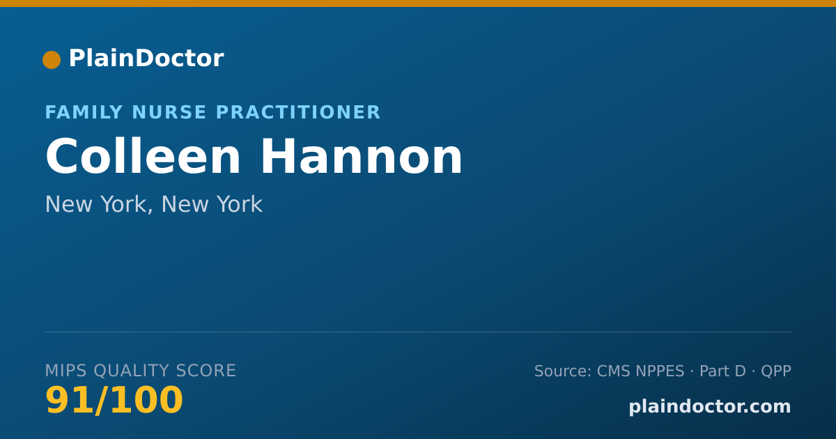 Shareable card for Colleen Hannon - Family Nurse Practitioner, New York, NY