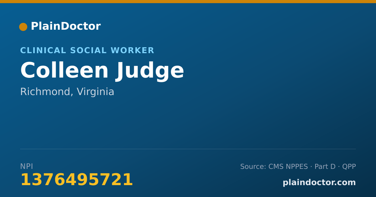 Shareable card for Colleen Judge - Clinical Social Worker, Richmond, VA