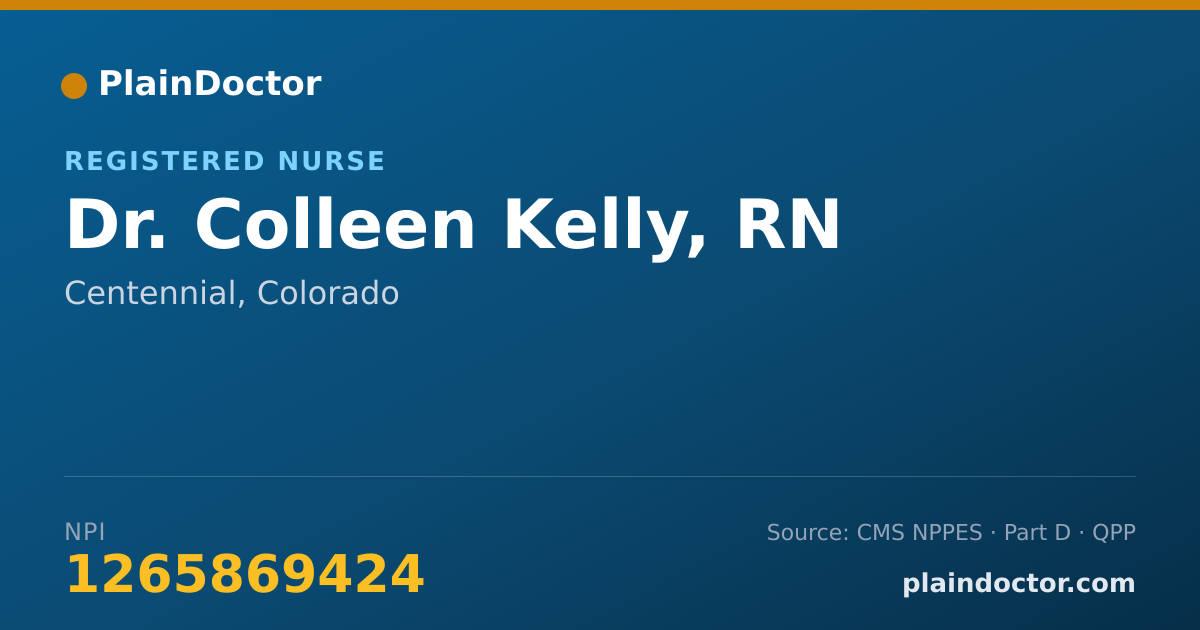 Shareable card for Colleen Kelly, RN - Registered Nurse, Centennial, CO