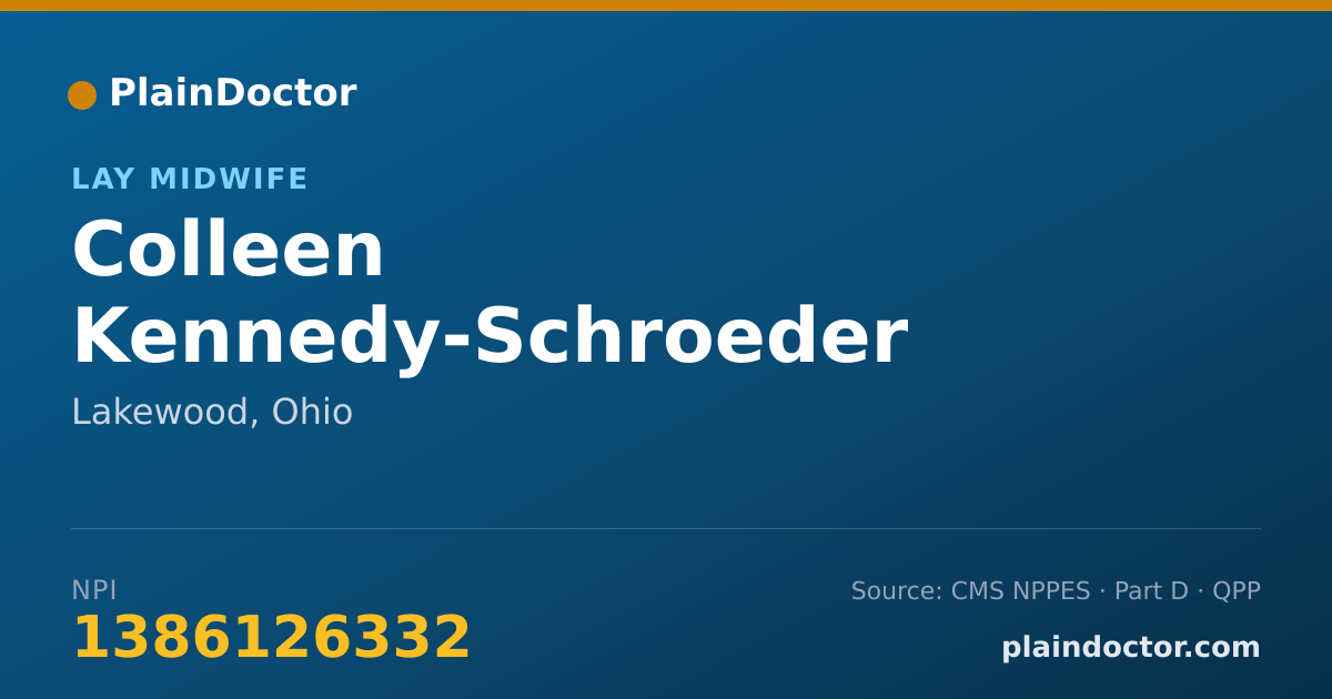 Shareable card for Colleen Kennedy-Schroeder - Lay Midwife, Lakewood, OH
