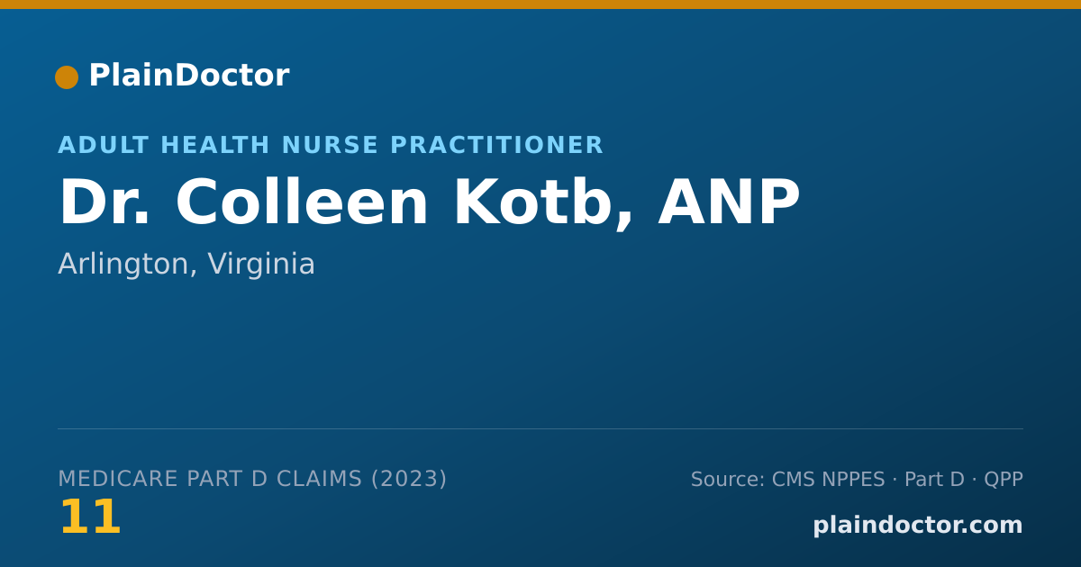 Shareable card for Colleen Kotb, ANP - Adult Health Nurse Practitioner, Arlington, VA