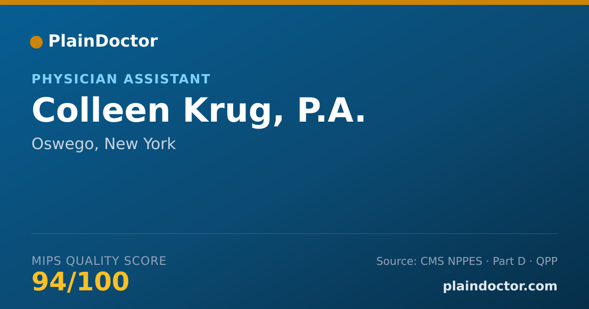 Shareable card for Colleen Krug, P.A. - Physician Assistant, Oswego, NY
